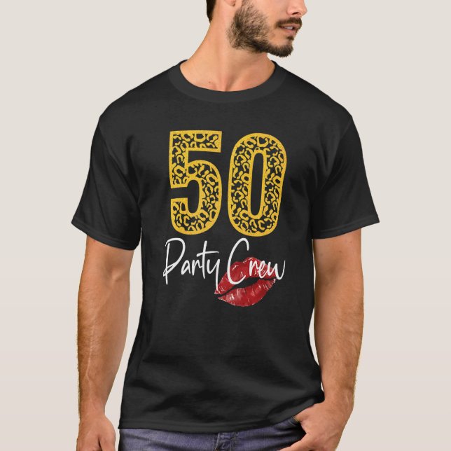 50 Party-besättning som dricker under 50 år Lyckli T Shirt (Framsida)
