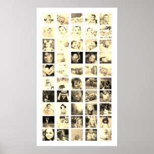 50 Personlig för fotokollage (Sepia) Poster