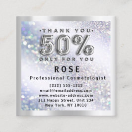 50 % rabatt Logotyp Hair Lash Glitter Silver Tidsbeställning Kort