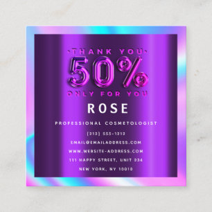 50 % rabatt Logotyp Holograph Möte Beauty Tidsbeställning Kort