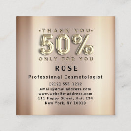 50 % rabatt Logotyp Tack Ro Guld Tidsbeställning Kort