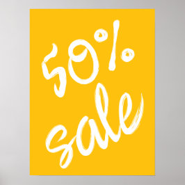 50% rea skylt, 18x24 gul rea poster