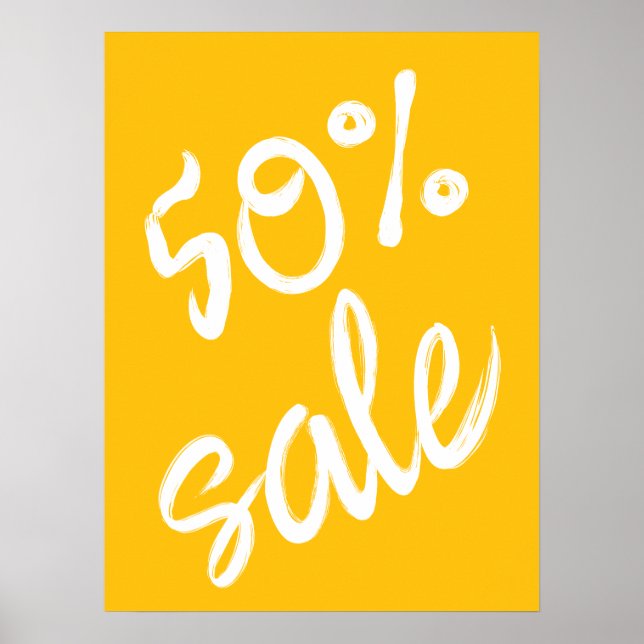 50% rea skylt, 18x24 gul rea poster (Framsidan)