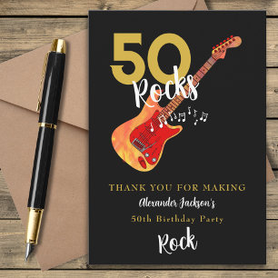 50 Rocks 50-årsfest Tacksägelse Tack Kort