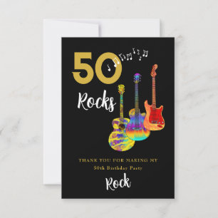50 Rocks 50-årsfest Tacksamhet Tack Kort