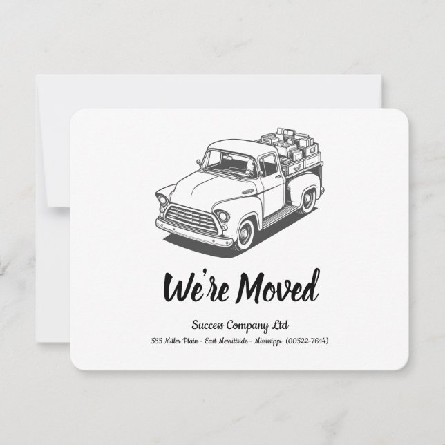 50:s Lastbil B&W Anpassa Office Adress Meddelande (Framsida)