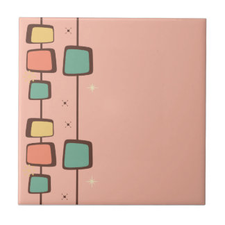 50:s Retro Tile-Rosa Kakelplatta