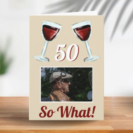 50 Så vad Motivations Rött Vin 50-årsdag Kort