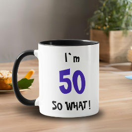 50 så Vad Rolig Citat Typografi 50-årsdag Mugg