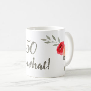 50 Så Vad Vattenfärg Röd Ros Blommig Födelsedag Kaffemugg