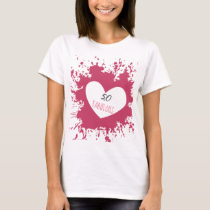 50 & sagolikt djupt - rosa hjärtastänk t shirt