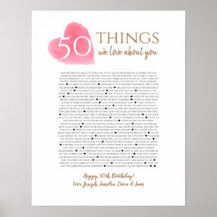 50 sak vi kärlek om ditt vattenfärgade hjärta mamm poster