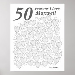 50 skäl jag älskar dig - 50-årspresent poster