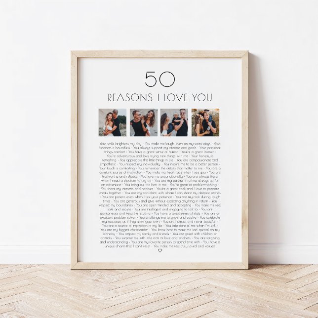 50 skäl jag älskar dig present för födelsedag poster (Skapare uppladdad)
