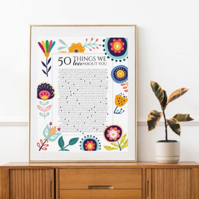 50 skäl vi älskar dig, 45 skäl, 60-årsdag, poster (Skapare uppladdad)