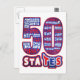 50 STATER Förenta staterna Vykort (Front/Back)