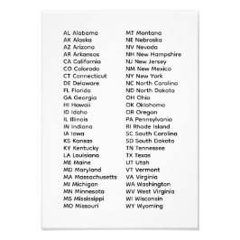 50 stater lista alfabetisk ordning fototryck