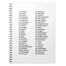 50 States List Spiral Photo Notebook Anteckningsbok