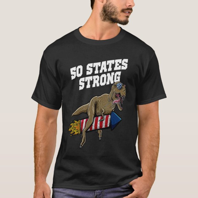 50 States Strong Patriotic American Patriotism USA T Shirt (Framsida)
