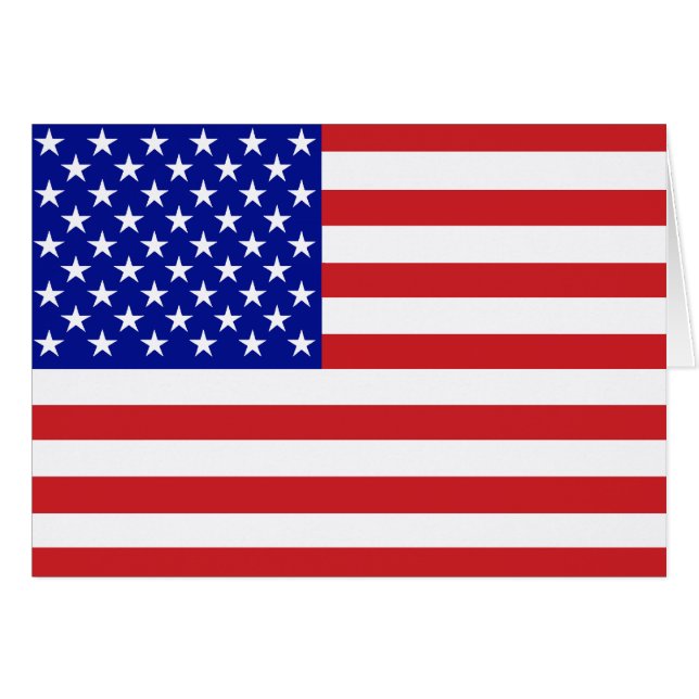50-stjärnig U.S.-Flagga Hälsningskort (Framsidan Horizontal)