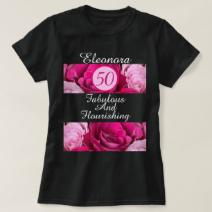 50 Svartvit Anpassningsbar med blomning och blomni T Shirt