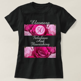 50 Svartvit Anpassningsbar med blomning och blomni T Shirt