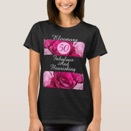 50 Svartvit Anpassningsbar med blomning och blomni T Shirt