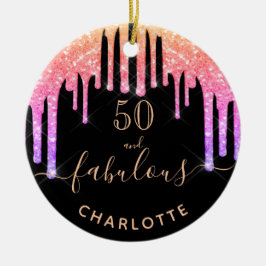 50 Svartvit regnbåge glitter gnistra Julgransprydnad Keramik