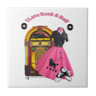 50-tal älskar jag sten, & rulle belägger med tegel kakelplatta