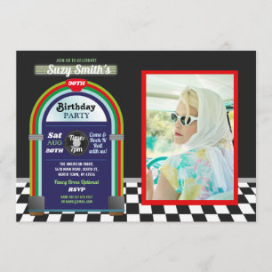 50-tal för foto för femtiotal för inbjudningar