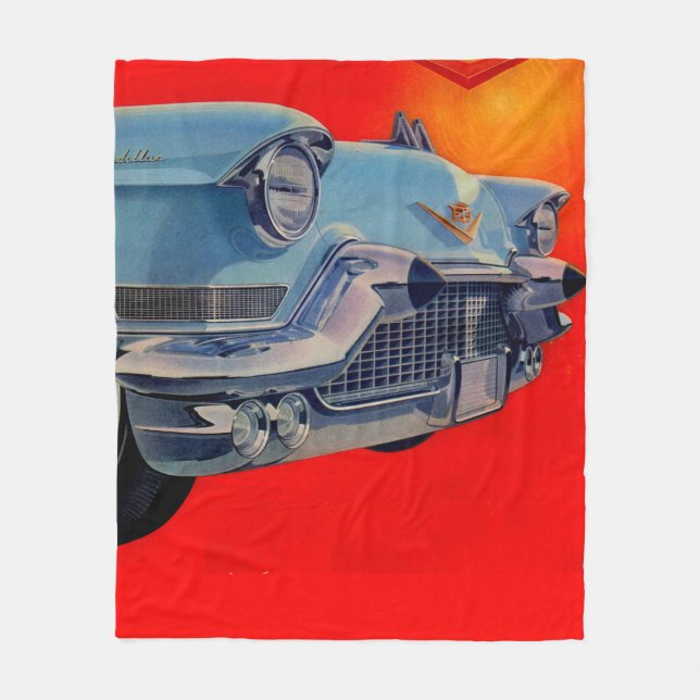 50-talblåttCadillac skyddsgaller Fleecefilt (Framsidan)