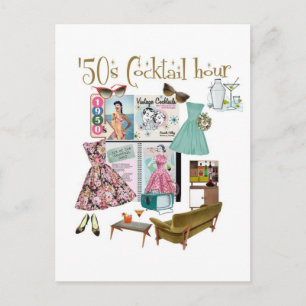 50-talets Cocktail-timme Vykort