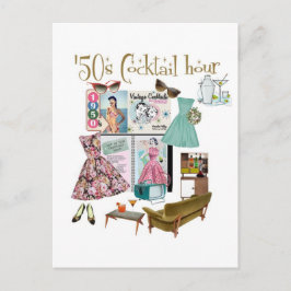 50-talets Cocktail-timme Vykort