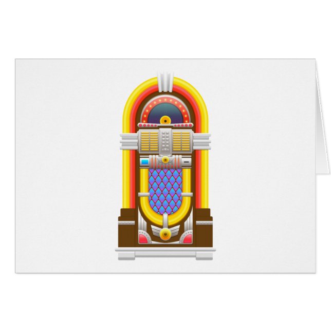 50-talets gammaldags jukebox hälsningskort (Framsidan Horizontal)