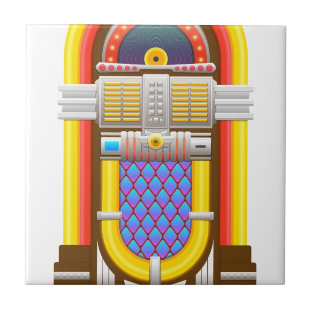 50-talets gammaldags jukebox kakelplatta (Framsidan)