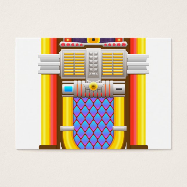 50-talets gammaldags jukebox visitkort (Framsidan)