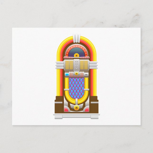 50-talets gammaldags jukebox vykort (Framsida)