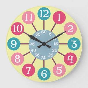 50-talets Retro Atomic Starburst Midsekels moderna Stor Klocka