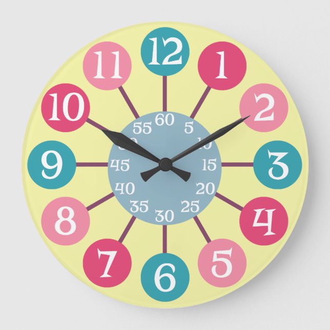 50-talets Retro Atomic Starburst Midsekels moderna Stor Klocka (Framsida)