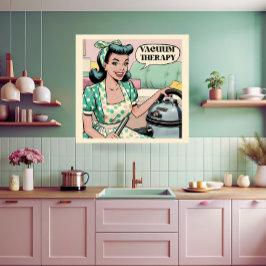 50-talets roliga vakuumterapi bok stil i tecknad poster