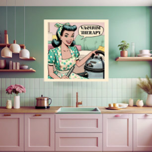50-talets roliga vakuumterapi bok stil i tecknad poster