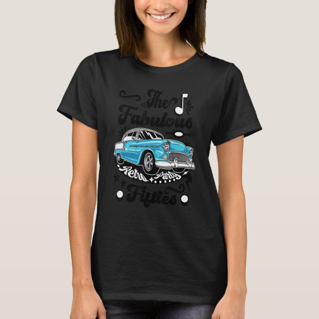50-talets Sock Skutt Costume Retro Car Greaser 195 T Shirt (Framsida)