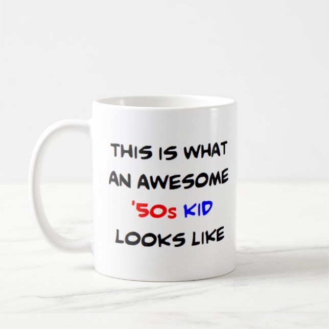 50-talets unge, fantastisk kaffemugg (Vänster)