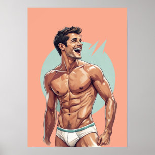 50-talets vintage - snyggt lycklig-objekt poster