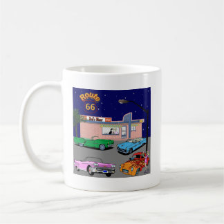 50-talmiddagrutt 66 och vintage bilar kaffemugg