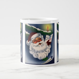 50-tals Retro Glädje-Santa Claus, Vintage Jul Jumbo Mugg