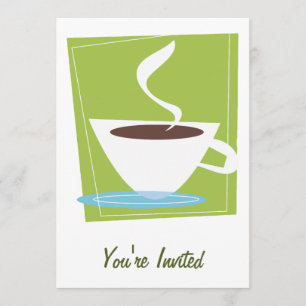 50-tals Retro Kaffekopp Grafik Inbjudningar