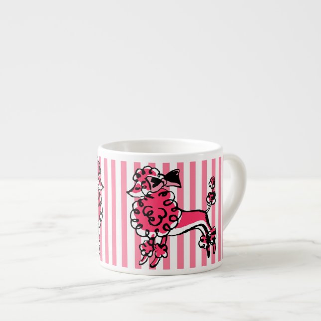 50-tals Rosa Pudel Espressomugg (Framsida höger)