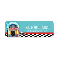 50-tals Sock Hop Dansfest Jukebox Adressetiketter