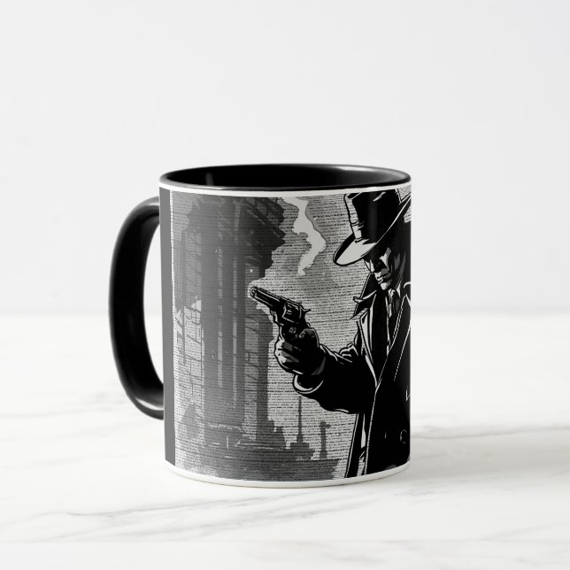 50-tals svart-vit grafisk seriestil, tuff urban de mugg (Framsida vänster)